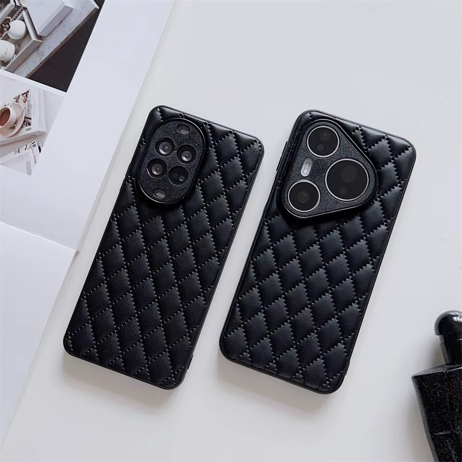 Luxuriöse Handyhülle aus PU-Leder mit Rautenmuster für Samsung Galaxy S26 S25 S24 S23 S24 FE S23+ S23 Plus A56 A55 A54 A53 A36 A35 A26 in Schwarz - Bild 4