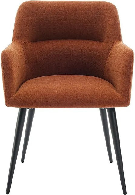 Vente-unique Stuhl Heka in Terracotta mit Stoff und Metallgestell, Breite: 59,5 cm - Bild 1