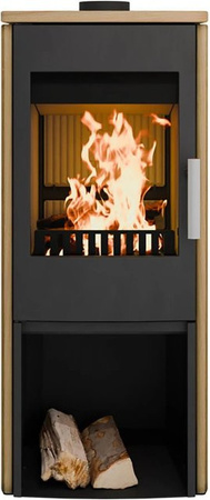 Haas & Sohn Kaminofen Vitorre aus Naturstein in Schwarz und Beige mit 6 kW Leistung