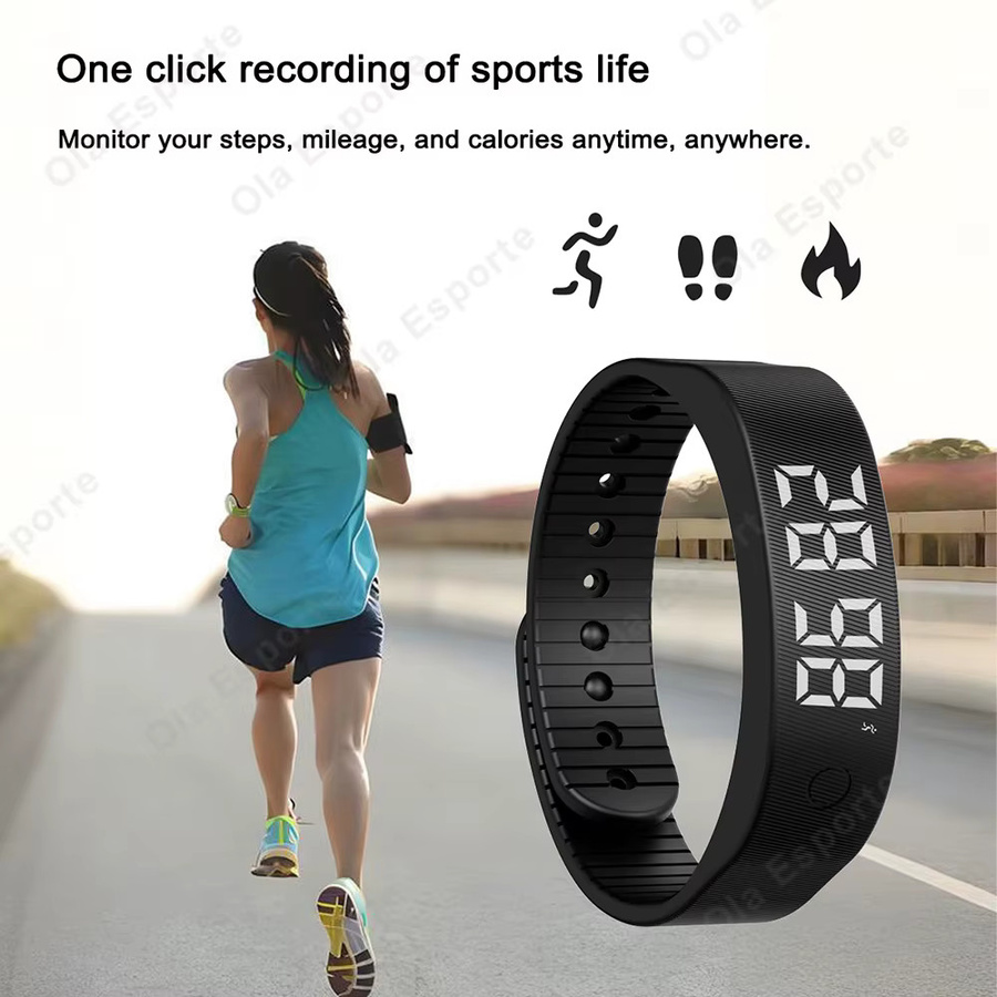 Ola Esporte Fitness Tracker mit Schrittzähler und vibrierendem Alarm, wasserdicht, Schwarz - Bild 2