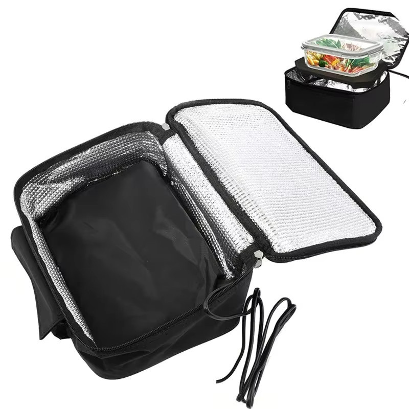 EAFC Tragbare Auto-Lebensmittelwärmer-Tasche für 12 V, Elektrische Lunchtasche zum Aufwärmen von Speisen, Farbe: Schwarz - Bild 2
