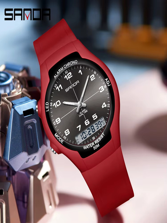 SANDA Digitaluhr, Schwarz, Silikon, Unisex - Bild 4