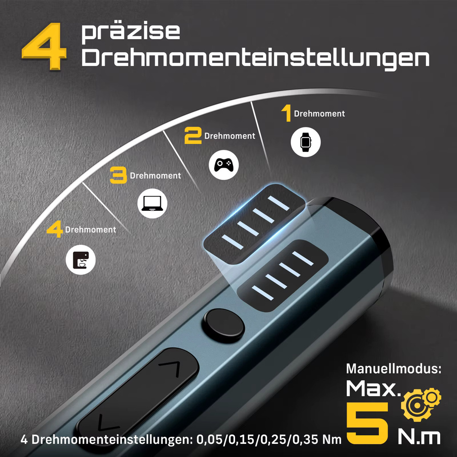SEESII 53-in-1 Mini Elektrischer Schraubendreher-Satz mit LED-Beleuchtung und magnetischen Bits für Elektronik, Handy und Laptop - Bild 3