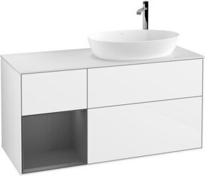 V&B Finion Waschtischunterschrank mit Wandbeleuchtung, Farbe: Weiß lackiert, Breite: 120 cm, Tiefe: 50,1 cm, Höhe: 50,1 cm - Bild 1
