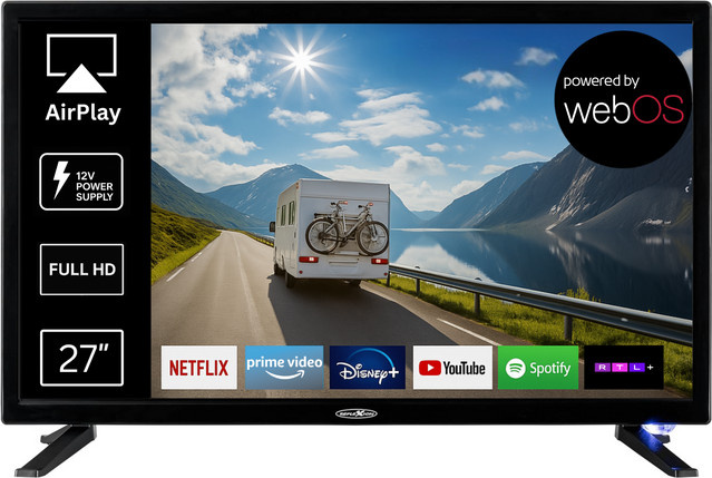 LDD27iBT Mobiler Travel LED TV in Schwarz mit Full HD, Smart-TV und DVD-Spieler - Bild 2