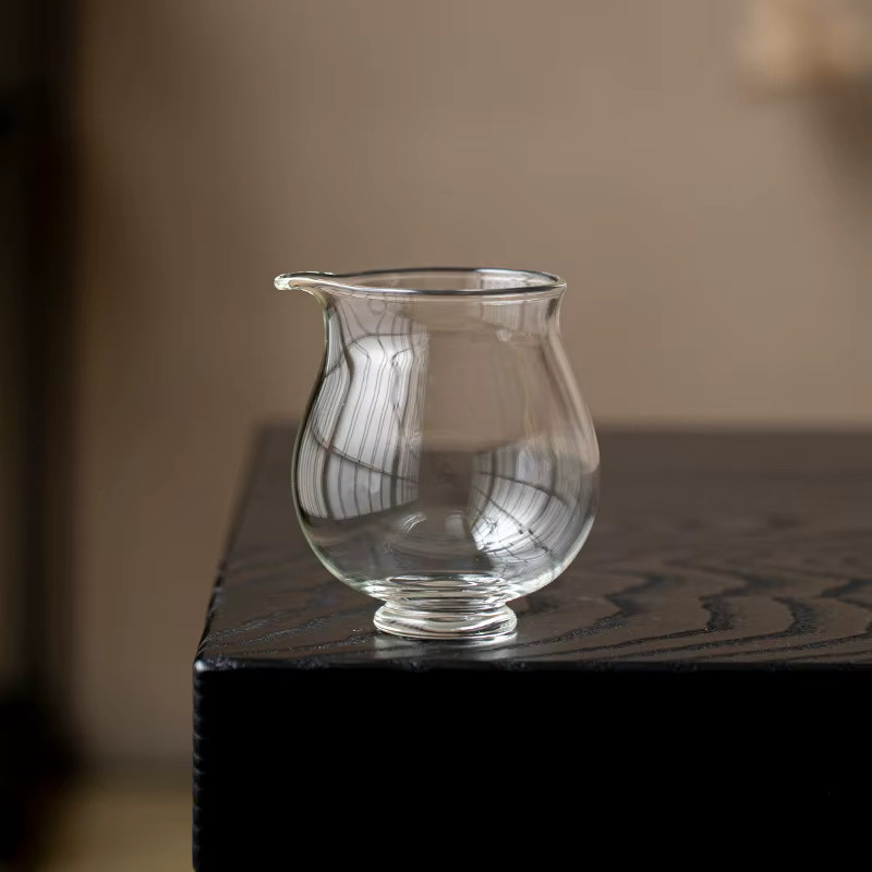 Fairness Cup aus hitzebeständigem Borosilikatglas im chinesischen Stil, transparent, Meer - Bild 3