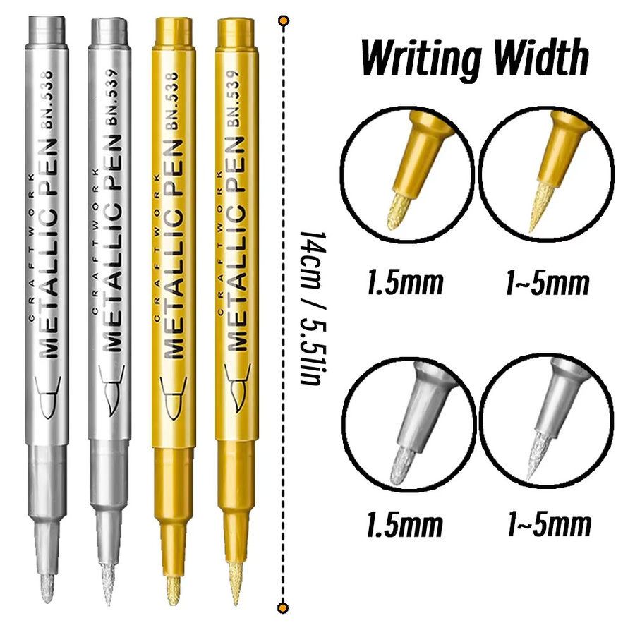 LOLEDE Metallic Pinsel Marker Set mit 20 Stück in Gold und Silber für Manga, Handwerk und Scrapbooking - Bild 2