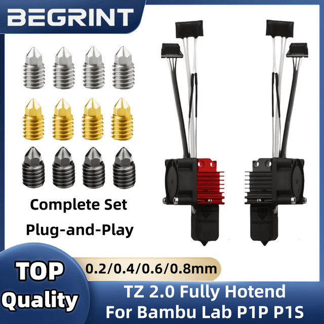 Bambu Lab Hotend-Druckkopf Set für P1P und P1S inklusive Lüfter, Thermistor, Keramikheizung und gehärteter Stahl-Düse - Bild 1
