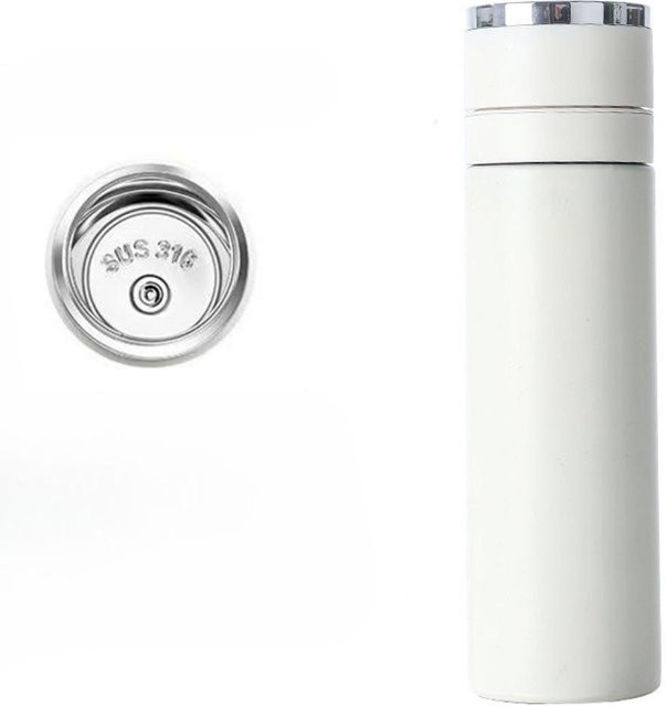 Binchi Outdoor Equipment Becher für Geschäftsleute mit Teetrennung und Ein-Knopf-Öffnung, Weiß, 500 ml - Bild 1