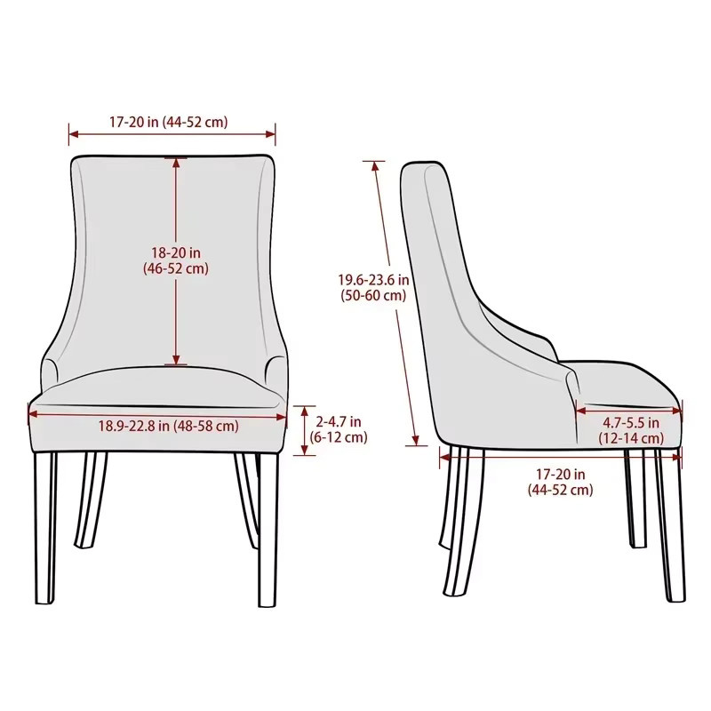 WANERQU Jacquard Stuhlhussen aus elastischem Stretch-Spandex, schmutzabweisende Esszimmerstuhl-Schonbezüge in Schwarz und Grau - Bild 2