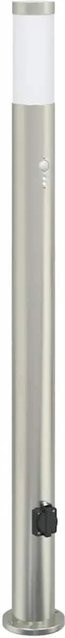 vidaXL Pollerleuchte aus Edelstahl mit Bewegungssensor und Steckdose, Farbe: Silber, Höhe: 110 cm, IP44 - Bild 1