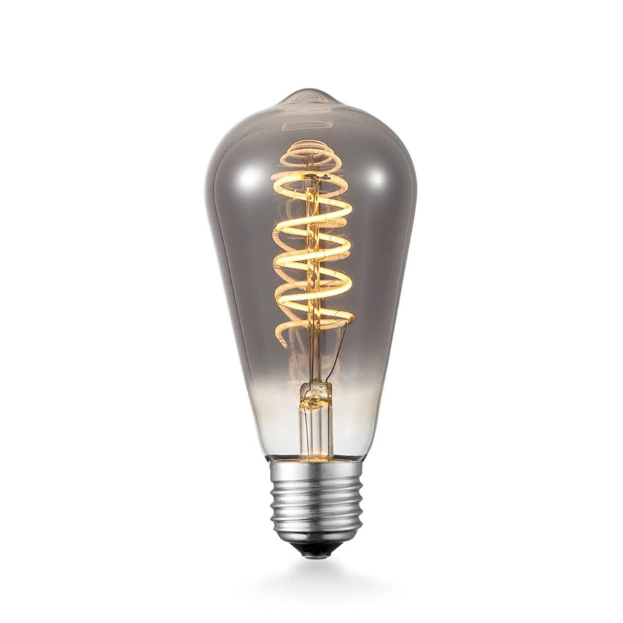 Lucande LED E27 Lampe ST64 aus Glas in Grau Transparent, dimmbar, warmweiß, 4W - Bild 2