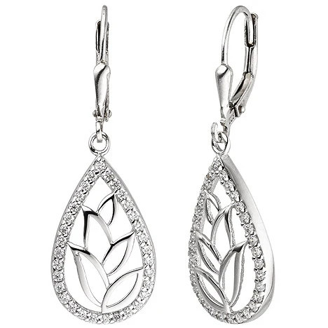 Colfem Ohrhänger Tropfen, 925 Silber, Zirkonia, Unisex - Bild 1