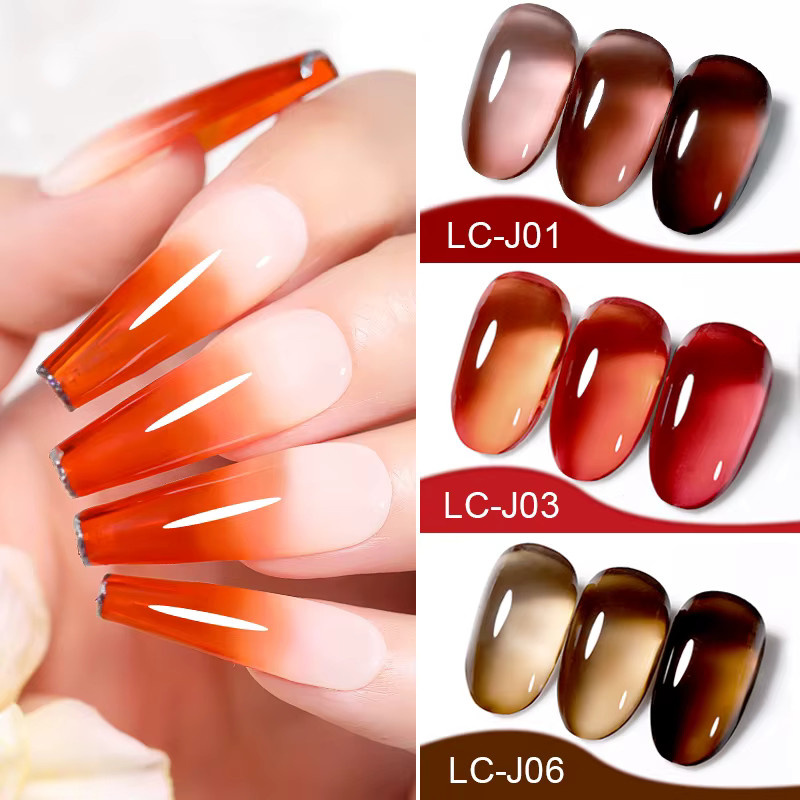 LILYCUTE Nagellack, Brauner Jelly Amber, Glänzend, 7 ml - Bild 5