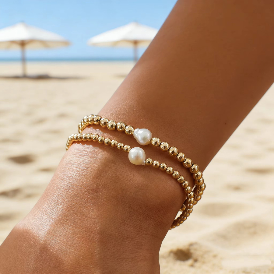 CCGOOD Perlenarmband, vergoldet, Damen - Bild 3