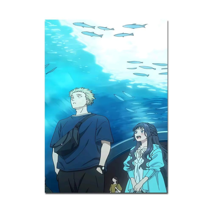 Wasserfester Anime-Poster Aufkleber mit Blumenblüten Design in Mehrfarbig, Rechteckig, B/H: 15 x 15 cm - Bild 5