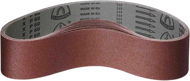 Klingspor Gewebe Schleifband LS307X Korn 60 für Metall, Holz und Lack, 10 Stück, B: 7,5 cm, L: 57,5 cm - Bild 1