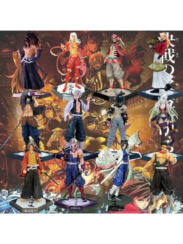 Bandai Demon Slayer Anime Actionfiguren aus Kunststoff, mehrfarbig, Kimetsu Yaiba Figuren Set - Bild 2