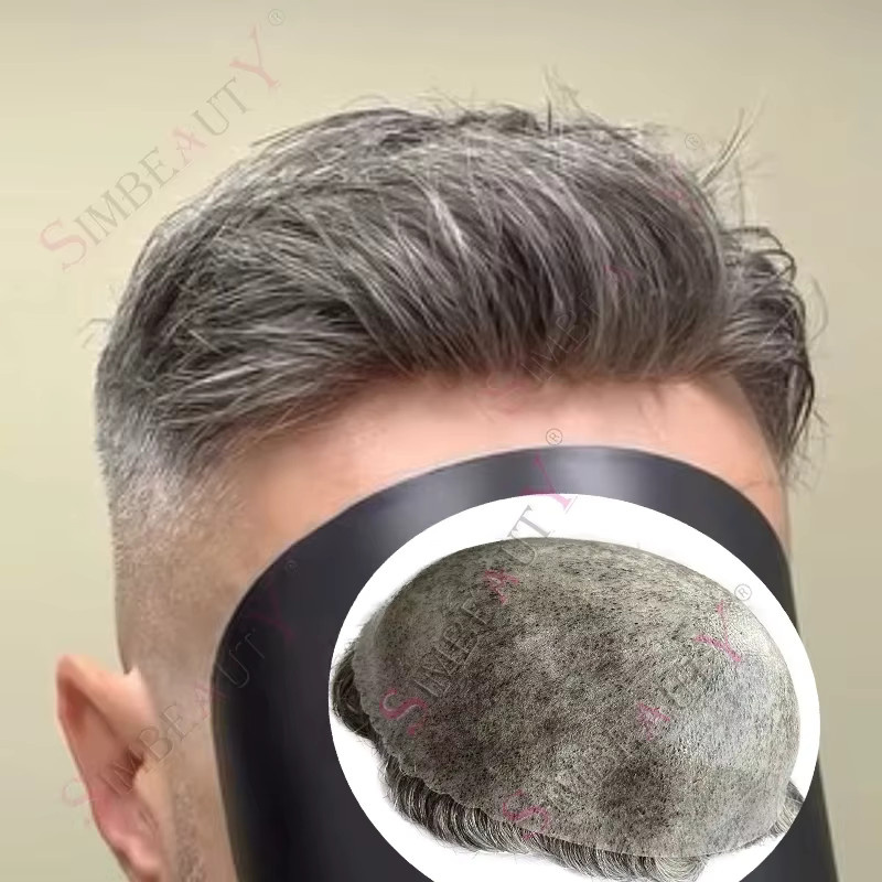 simbeauty Herren-Toupet, 6 Zoll, 100% Echthaar, PU-Haut - Bild 2