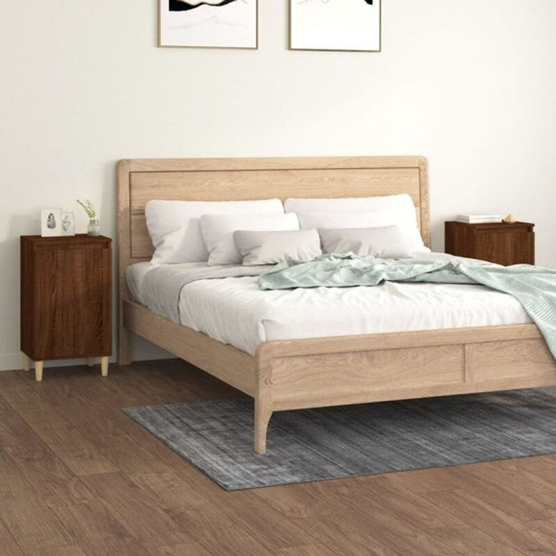 Vidaxl Nachttische 2er Set in Braun Eichen-Optik aus Holzwerkstoff, B/T/H: 40 x 35 x 70 cm - Bild 1