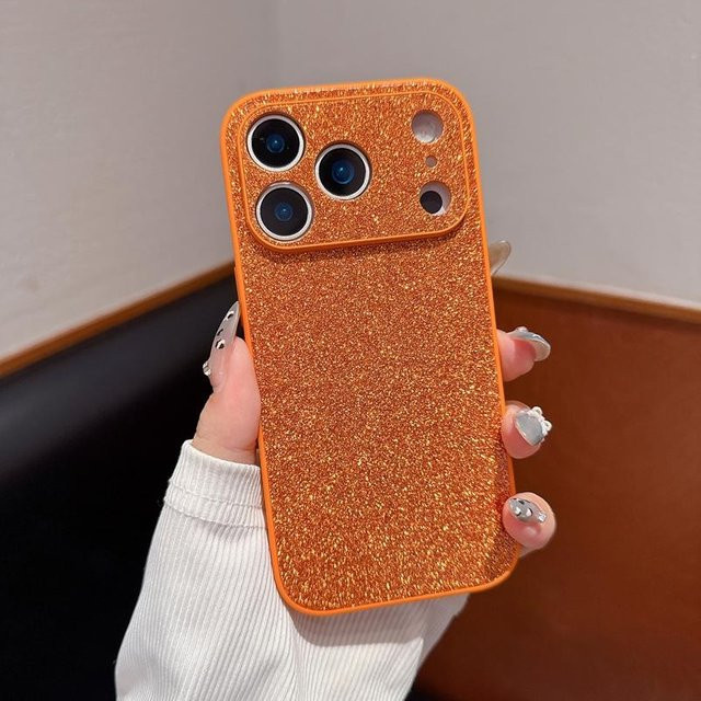 BETYFATE Glitzer Handyhülle mit Kameraschutz und stoßfester Rückseite für iPhone in Orange - Bild 1