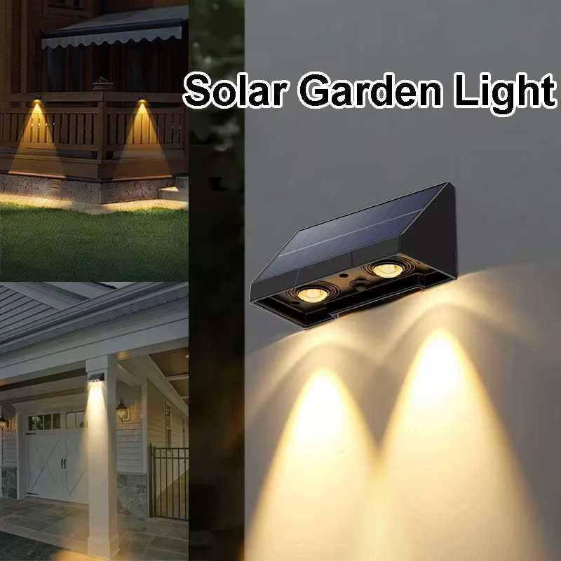 TLEDMP Solar-Wandleuchten Schwarz mit warmweißem LED-Licht für Terrasse und Balkon - Bild 6