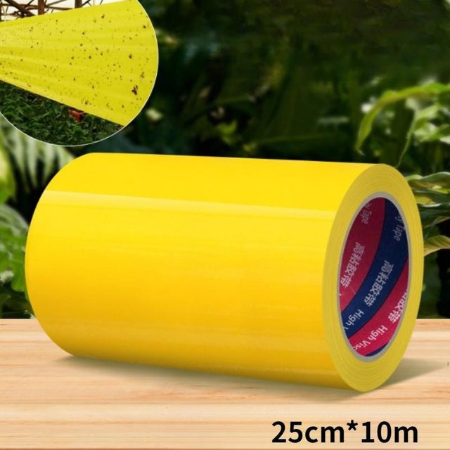 MGB Insekten-Klebeflocken Gelb als zweiseitige Baum-Banderole zur Schädlingsbekämpfung für Obstbäume und den Garten, Breite: 25 cm, Länge: 10 m - Bild 1