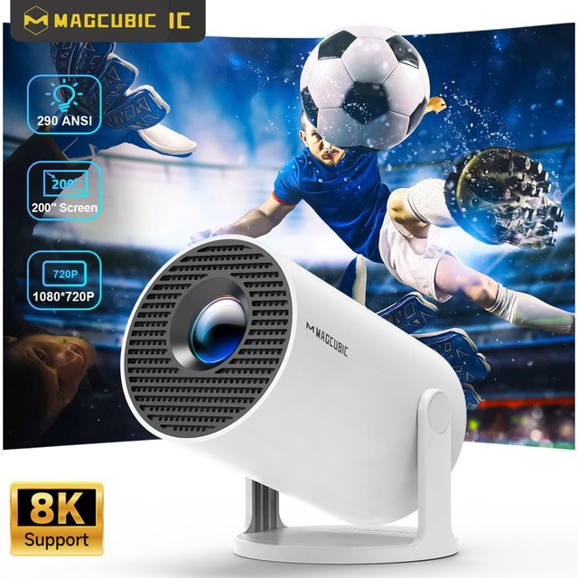 Magcubic HY300 Pro Heimkino Projektor mit Android 14, 8K Unterstützung, Dual Wifi6 und Bluetooth 5.4 in Weiß - Bild 1