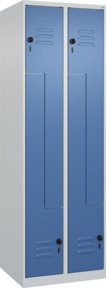 C+P Z-Spind Classic PLUS Spind mit 4 Fächern, Sicherheits-Drehriegel, Grau/Blau, H x B x T: 185 x 60 x 50 cm - Bild 1