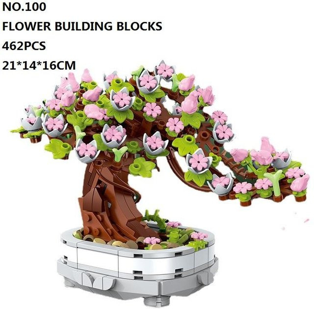 BC Pet Supplies Bonsai Baustein Blume Kirschblütenbaum, 462 Teile, ab 6 Jahren - Bild 1