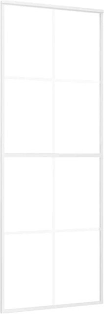 vidaXL Schiebetür aus Aluminium und ESG-Mattglas in Weiß, B/H: 76 x 205 cm - Bild 1