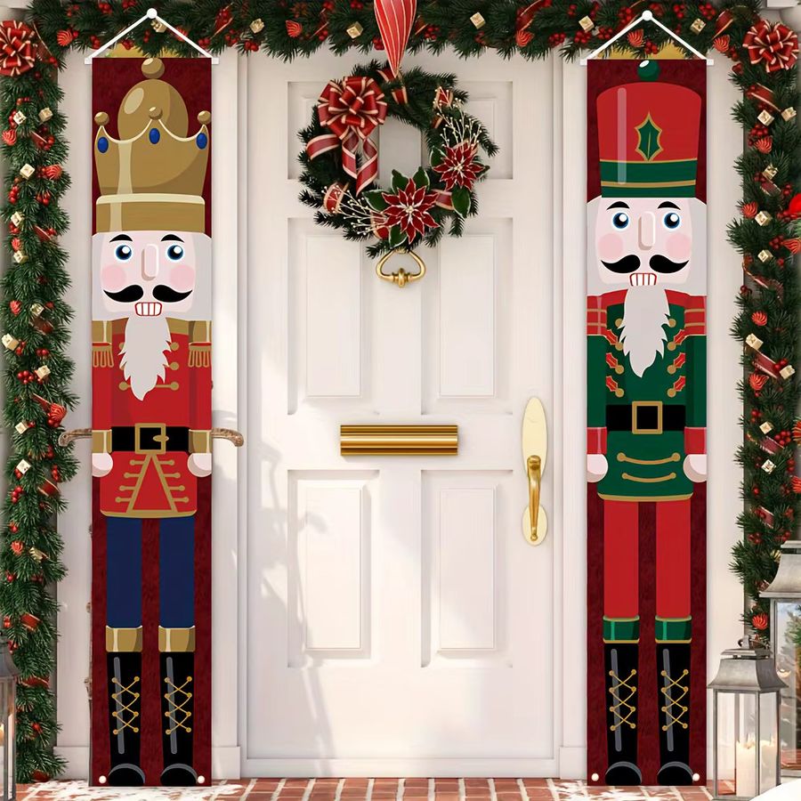 VIKAMA Weihnachts-Nussknacker Veranda-Banner als hängende Party-Dekoration für drinnen und draußen, Multicolor, B: 180,0 cm, H: 30,0 cm, T: 30,0 cm - Bild 3