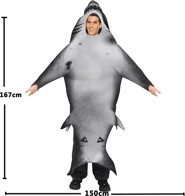 Fischkostüm Thunfisch, Verkleidungskleidung, Grau, One Size - Bild 1