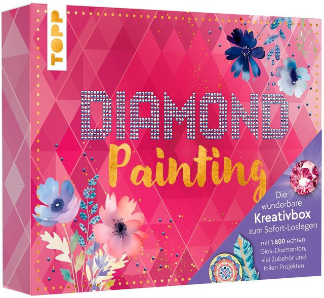 Topp Kreativbox Diamond Painting Set Glas Bunt / Mehrfarbig - Bild 1