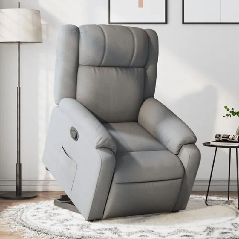 Relaxsessel mit Aufstehhilfe von vidaxl in Grau aus Stoff und Polyester - Bild 1