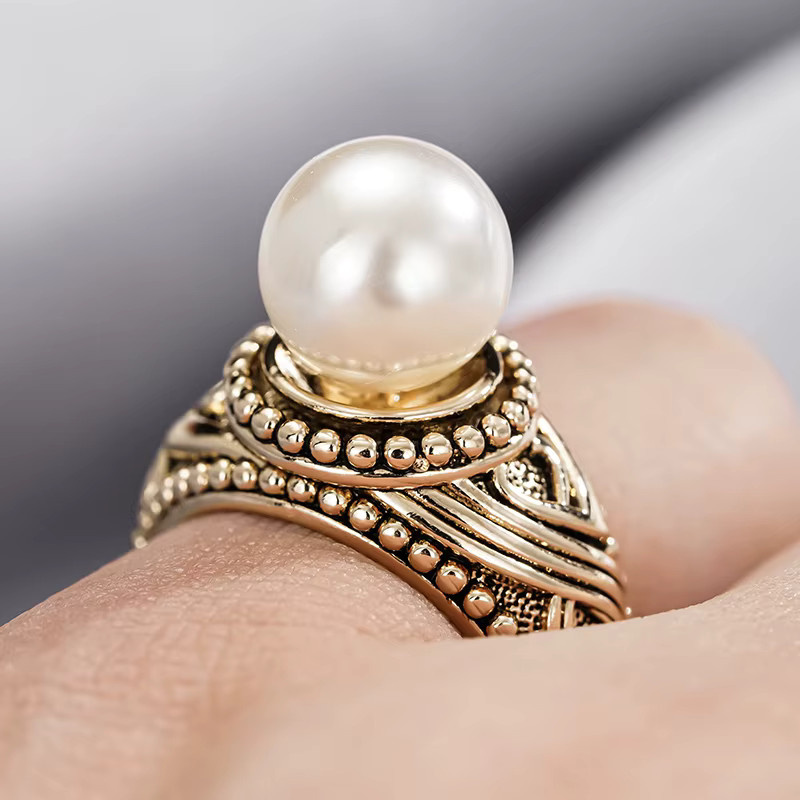 Huitan Damenring, Gold, Perle, Damen - Bild 4