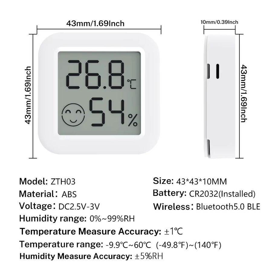 RightSitu Mini Zigbee 3.0 Temperatur und Feuchtigkeit Sensor in Weiß für Smart Home mit Tuya Alexa Unterstützung - Bild 6