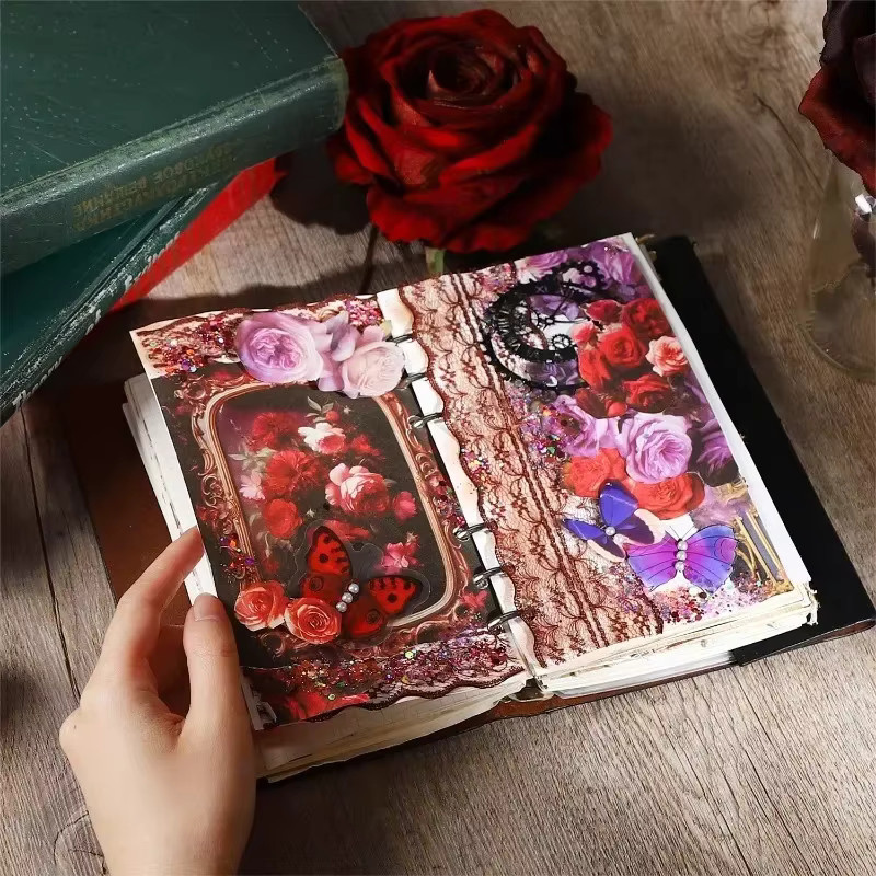 Covenant Serie Retro Rose Briefpapier Set mit 30 Blatt Scrapbook Material in Pink, Orange und Multicolour, B: 17,2 cm, H: 11,0 cm - Bild 2