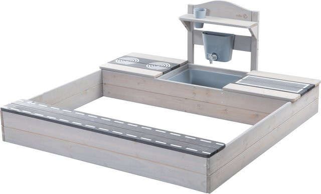 Roba Sandkasten mit Matschküche aus FSC-zertifiziertem Holz in Grau - Bild 1