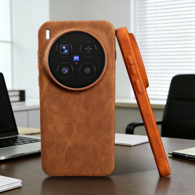 YINGHUI Stoßfeste Handyhülle aus Premium PU-Leder für Vivo X300 Ultra X300S X200 X200S X100 X90 S30 Mini Pro V50 Lite PC Hard Cover in Schwarz und Braun - Bild 1
