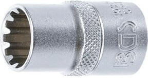 BGS Steckschlüssel-Einsatz Gear Lock 10214, Antrieb Innenvierkant 1/2 Zoll, SW 14 mm, Silber - Bild 1