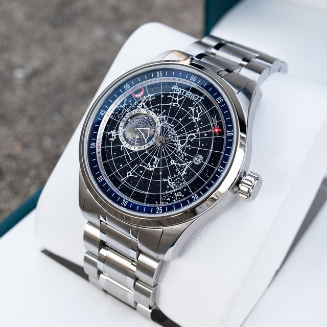 Patriot Automatik-Armbanduhr Edelstahl, Blau, Herren - Bild 1