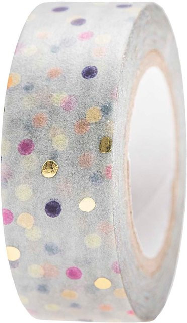 Rico Design Washi Tape Paper Poetry Crafted Nature mit blauen Punkten, Breite: 1,5 cm, Länge: 10 m - Bild 1