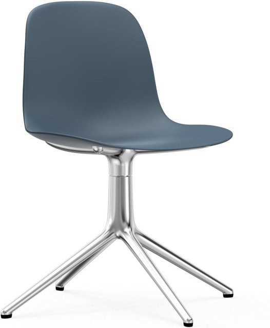 Normann Copenhagen Form Drehstuhl in Blau mit Aluminiumgestell und Rollen - Bild 1