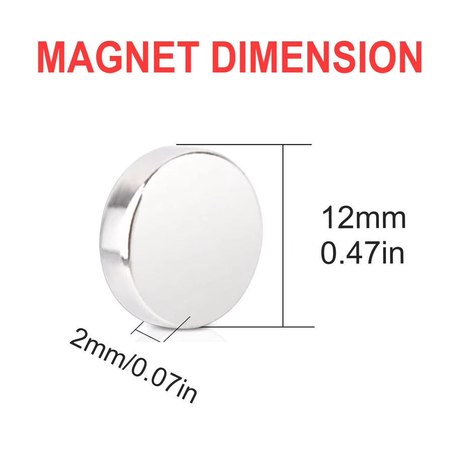 Runder Magnet von U-POLEMAG in Silber, Durchmesser: 12 mm, Dicke: 2 mm oder Durchmesser: 18 mm, Dicke: 2 mm - Bild 2