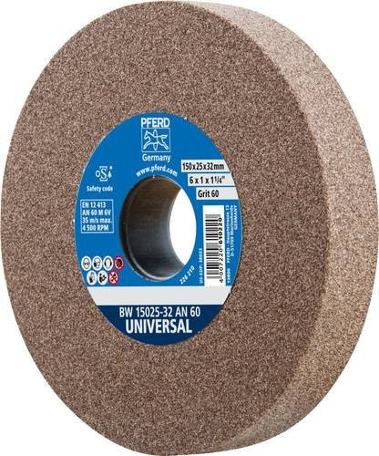 PFERD Schleifbockscheibe universal braun Durchmesser: 150 mm, Breite: 15 mm, Bohrung-Ø: 32 mm - Bild 1