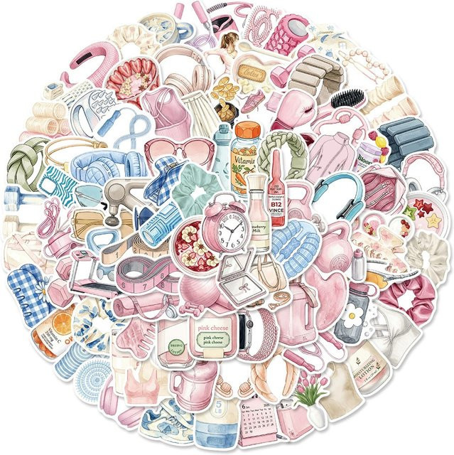 Rspctou Cartoon Rosa Ästhetische Aufkleber Set, Niedliche Ins-Style Graffiti-Sticker für Scrapbook, Handy und Gitarre, Wasserfest - Bild 1