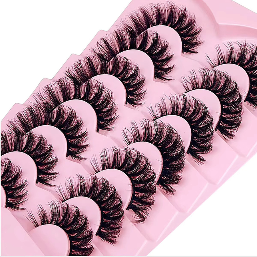 JIEFUXIN Falsche Wimpern, 14 Paar, D-Curl, Faux Nerz, Unisex - Bild 5