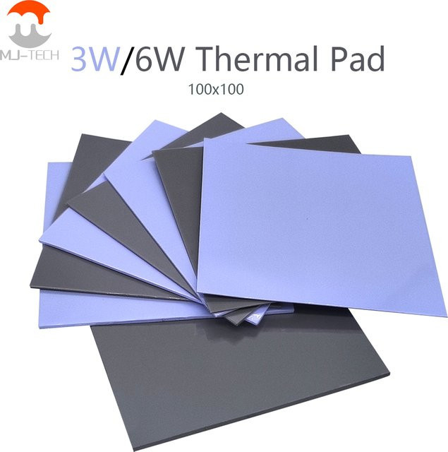 Wärmeleitpad Silikonpad für CPU und GPU mit 100 x 100 mm und verschiedenen Dicken sowie Wärmeleitfähigkeit von 3 W/mK oder 6 W/mK - Bild 1
