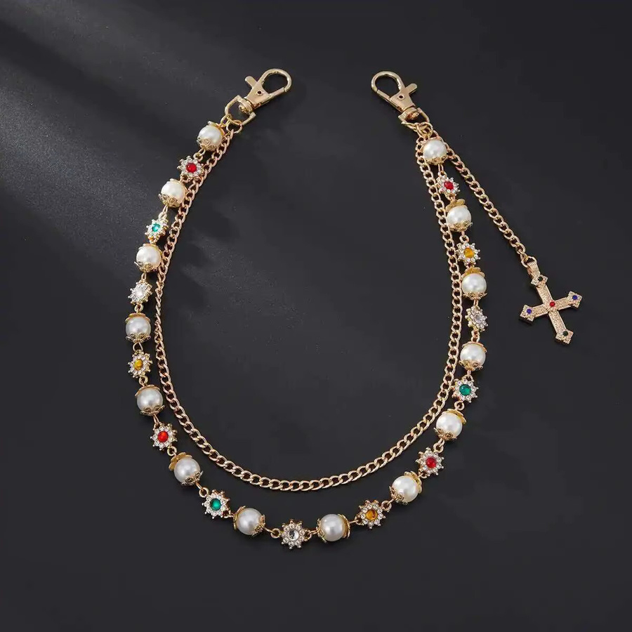 Salircon Anhänger Kreuz, Strass, Silber, Unisex, Punk - Bild 2